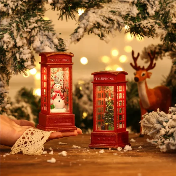 Lantern Christmas Santa's Snowy Telephone Booth