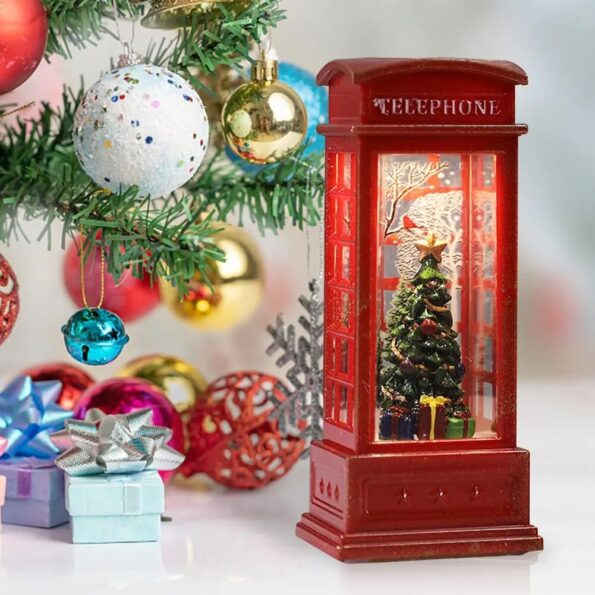 Lantern Christmas Santa's Snowy Telephone Booth