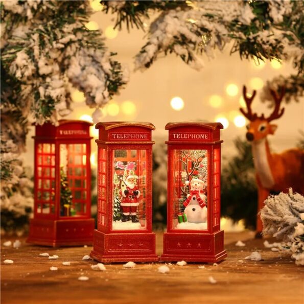 Lantern Christmas Santa's Snowy Telephone Booth