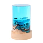 Home-Decoration-Marine-Turtle-Whale-Shark-Diver-Desktop-Decoration-Cylinder-Solid-Wood-Resin-Night-Light