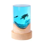 Home-Decoration-Marine-Turtle-Whale-Shark-Diver-Desktop-Decoration-Cylinder-Solid-Wood-Resin-Night-Light